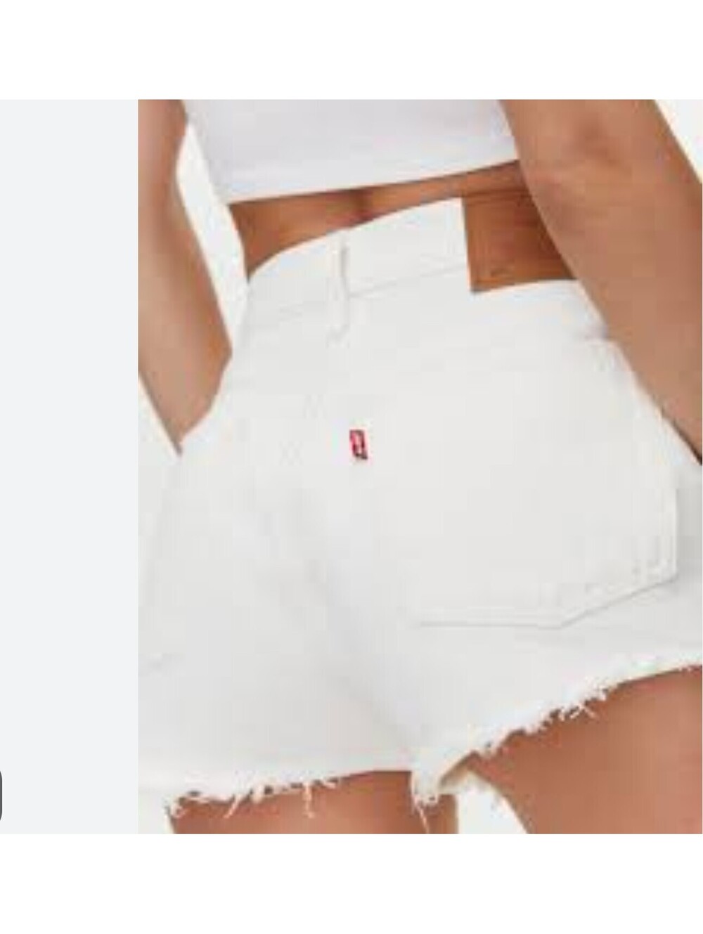 Levi's 501 White Denim High-Waisted Cutoff Shorts Size W27